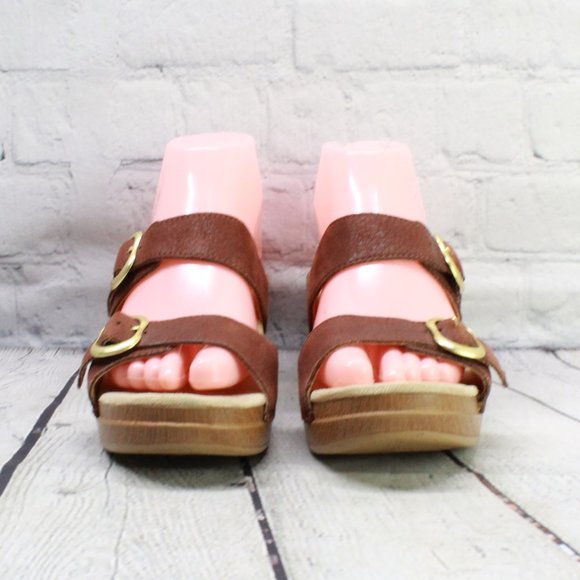 DANSKO Slip On Two Strap Wedge Sandal Size 38 / 8 - Picture 4 of 9